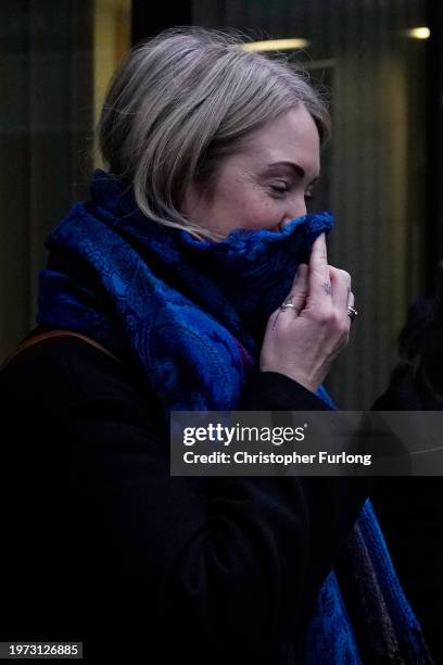 Esther Ghey, mother of murdered teenager Brianna Ghey leaves Manchester Crown Court on February 2, 2024 in Manchester, United Kingdom. Brianna Ghey,...