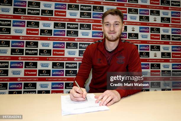 Southampton sign David Brooks on a season long loan from Bournemouth, pictured in the home shirt at the Staplewood Campus on January 30, 2024 in...