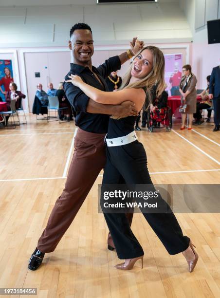 Dancer Johannes Radebe, a star on Strictly Come Dancing and dancer Tasha Ghouri who stars in Love Island perform as Queen Camilla, President of the...
