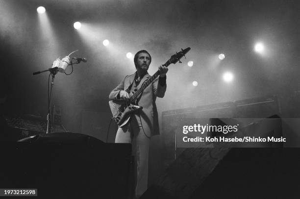 John Entwistle of The Who performs at Poole Arts Center on 16th March 1981. .