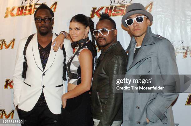 Will.i.am, Fergie, apl.de.ap, and Taboo of Black Eyed peas pose during KIIS FM's 12th Annual Wango Tango 2009 at Verizon Wireless Amphitheater on May...