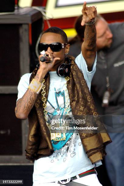 Soulja Boy performs during KIIS FM's 12th Annual Wango Tango 2009 at Verizon Wireless Amphitheater on May 9, 2009 in Irvine, California.