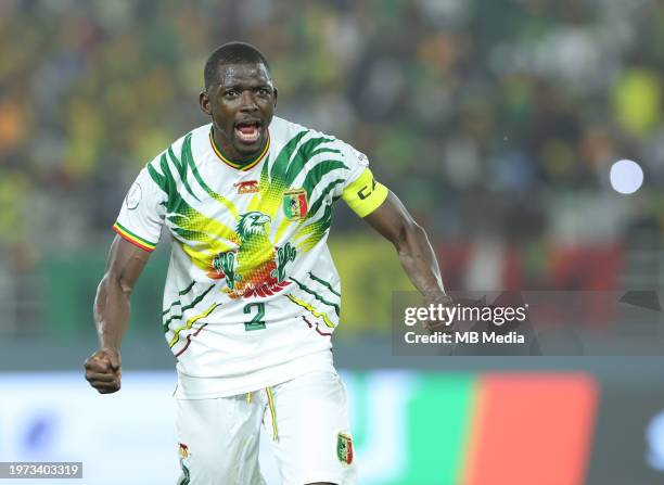 Hamari Traoré of Mali celebrates after the TotalEnergies CAF Africa Cup of Nations round of 16 match between Mali and Burkina Faso at Amadou Gon...