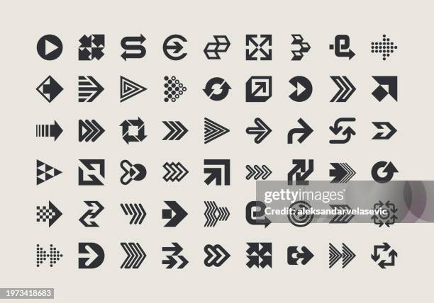 arrow icons design elements collection - arrow logo stock illustrations