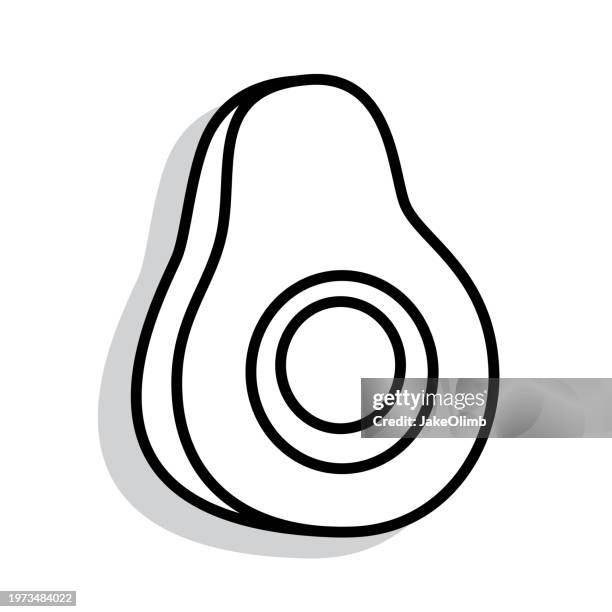 avocado doodle 5 - dipping sauce stock illustrations