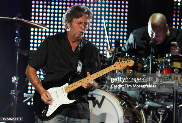 Eric Clapton of Eric Clapton & Steve Winwood performs at Oracle Arena on May 20, 2009 in Oakland, California.