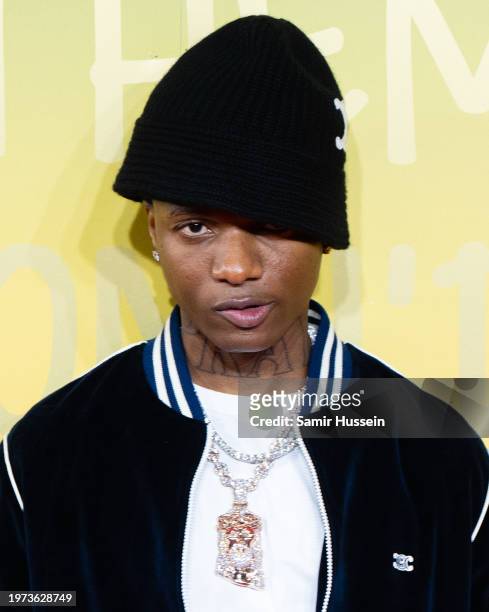 Wizkid attends the UK Premiere of "Bob Marley: One Love" at on January 30, 2024 in London, England.