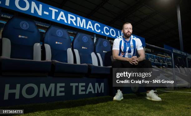 Kevin Van Veen is pictured after signing for Kilmarnock on Deadline Day at Rugby park, on February 02 in Kilmarnock, Scotland.