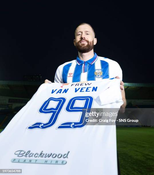 Kevin Van Veen is pictured after signing for Kilmarnock on Deadline Day at Rugby park, on February 02 in Kilmarnock, Scotland.