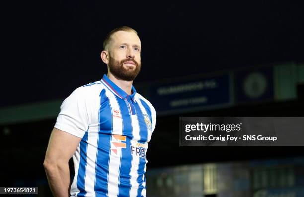 Kevin Van Veen is pictured after signing for Kilmarnock on Deadline Day at Rugby park, on February 02 in Kilmarnock, Scotland.