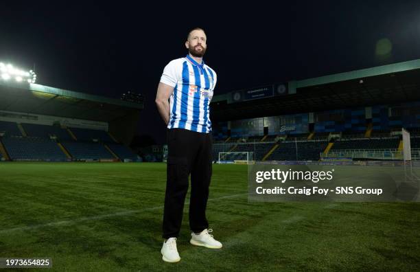 Kevin Van Veen is pictured after signing for Kilmarnock on Deadline Day at Rugby park, on February 02 in Kilmarnock, Scotland.