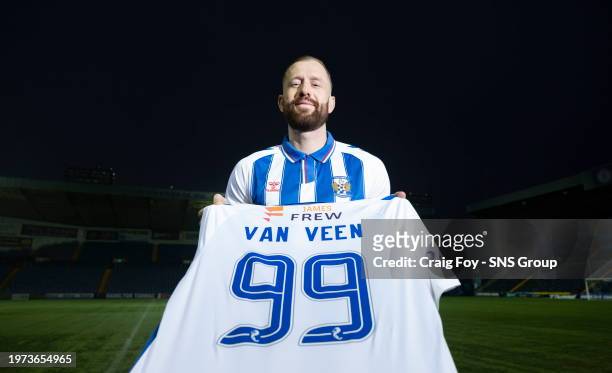 Kevin Van Veen is pictured after signing for Kilmarnock on Deadline Day at Rugby park, on February 02 in Kilmarnock, Scotland.