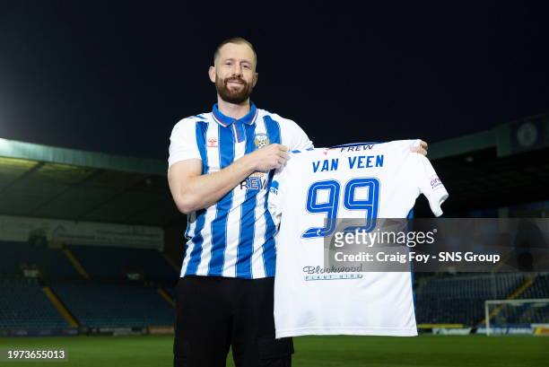 Kevin Van Veen is pictured after signing for Kilmarnock on Deadline Day at Rugby park, on February 02 in Kilmarnock, Scotland.