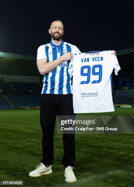 Kevin Van Veen is pictured after signing for Kilmarnock on Deadline Day at Rugby park, on February 02 in Kilmarnock, Scotland.