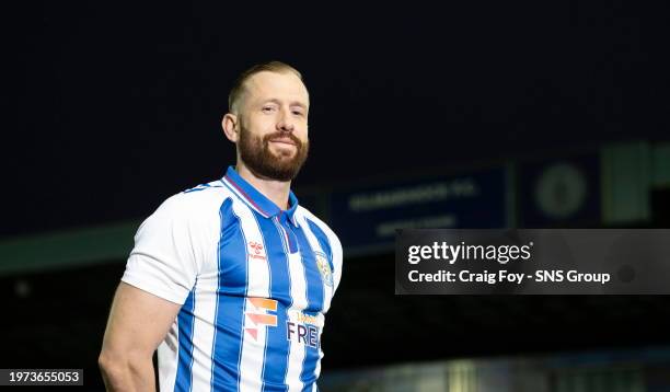 Kevin Van Veen is pictured after signing for Kilmarnock on Deadline Day at Rugby park, on February 02 in Kilmarnock, Scotland.