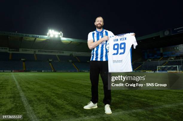 Kevin Van Veen is pictured after signing for Kilmarnock on Deadline Day at Rugby park, on February 02 in Kilmarnock, Scotland.