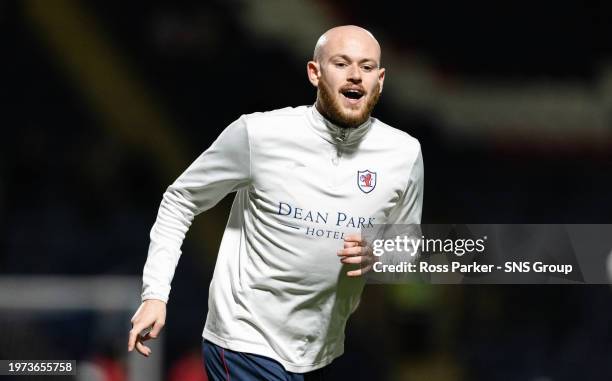 Raith Rovers' Zak Rudden warms up before a SPFL Trust Trophy semi-final match between Raith Rovers and Airdrieonians at Stark's Park, on February 02...