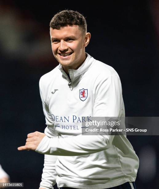 Raith Rovers' Ross Matthews warms up before a SPFL Trust Trophy semi-final match between Raith Rovers and Airdrieonians at Stark's Park, on February...