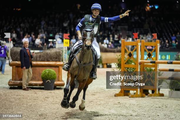 Benjamin Massie riding Cupidon du Cardonne during the Jumping International de Bordeaux at Parc des Expositions de Bordeaux on February 2, 2024 in...