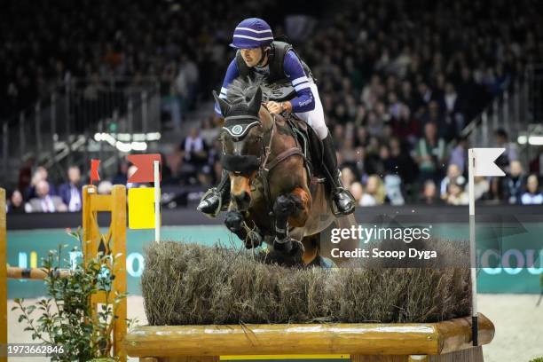 Benjamin Massie riding Cupidon du Cardonne during the Jumping International de Bordeaux at Parc des Expositions de Bordeaux on February 2, 2024 in...