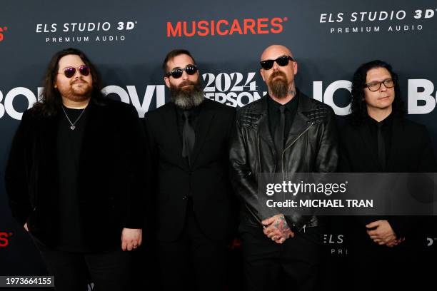 Musician Wolfgang Van Halen and bandmates from Mammoth WVH attend the 2024 MusiCares Person of the Year gala at the LA Convention Center in Los...