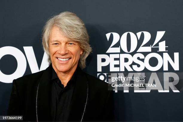 Honoree US singer-songwriter Jon Bon Jovi attends the 2024 MusiCares Person of the Year gala at the LA Convention Center in Los Angeles, February 2,...