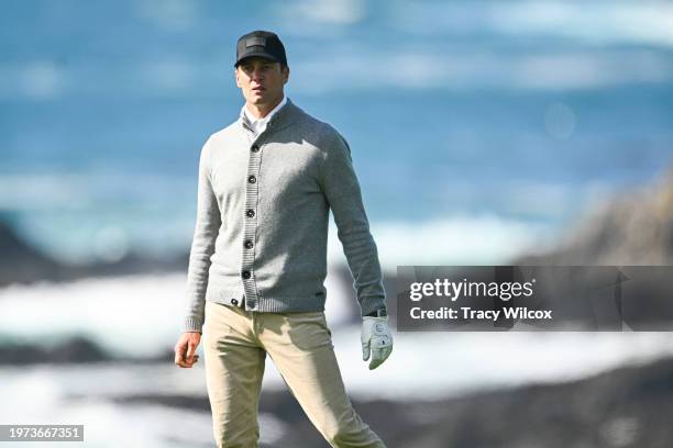 Former NFL quarterback, Tom Brady, during the second round of AT&T Pebble Beach Pro-Am at Pebble Beach Golf Links on February 2, 2024 in Pebble...
