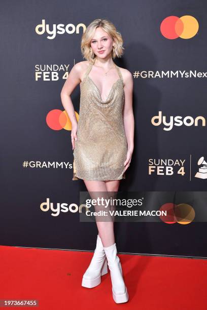 Actress and singer Lily Brooks O'Briant attends the third annual GRAMMYsNextGen Party in Los Angeles on February 2, 2024.