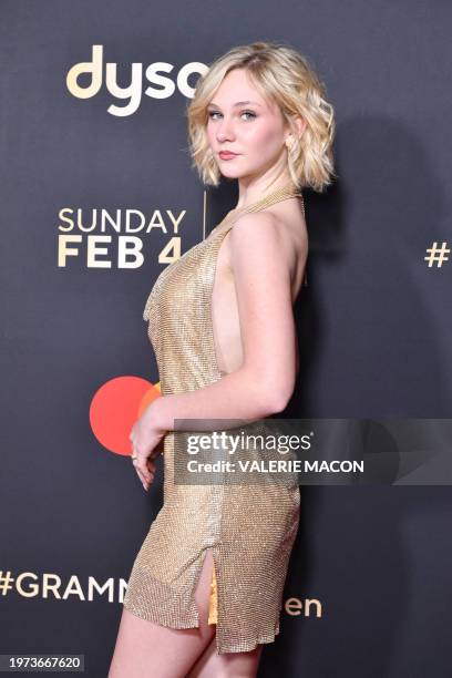 Actress and singer Lily Brooks O'Briant attends the third annual GRAMMYsNextGen Party in Los Angeles on February 2, 2024.