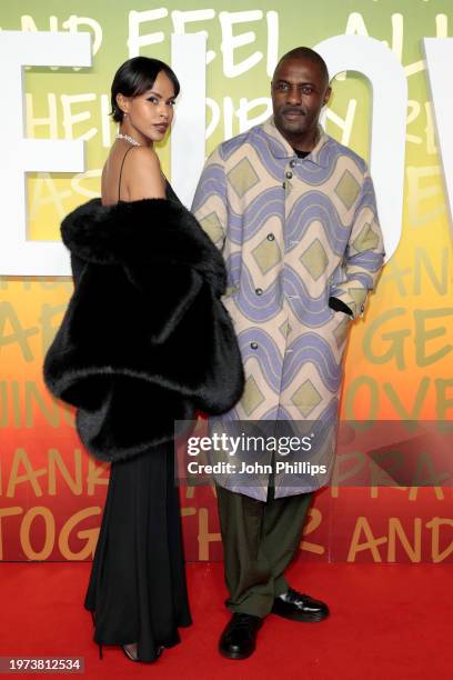 Sabrina Elba and Idris Elba attend the UK Premiere of "Bob Marley: One Love" at the BFI IMAX Waterloo on January 30 in London, England.