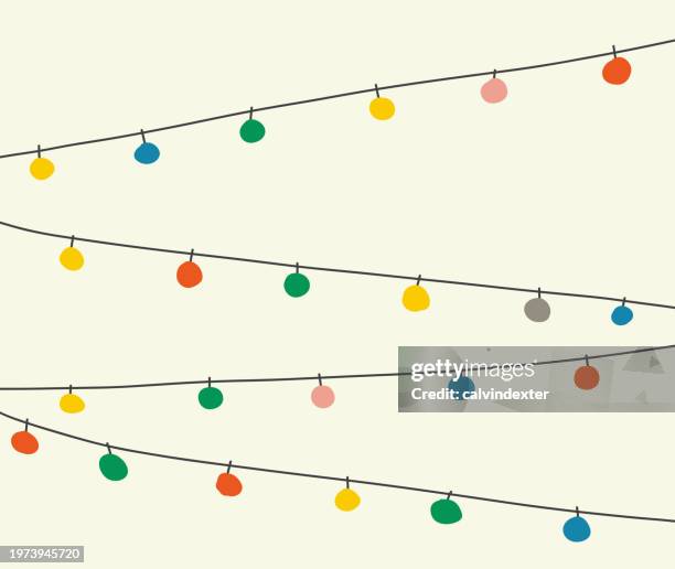 christmas lights background and greeting card - christmas lights stock illustrations