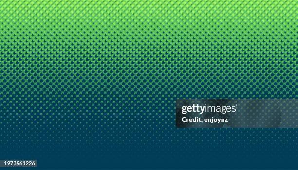 green halftone digital screen arrows pattern - halftone screen stock illustrations