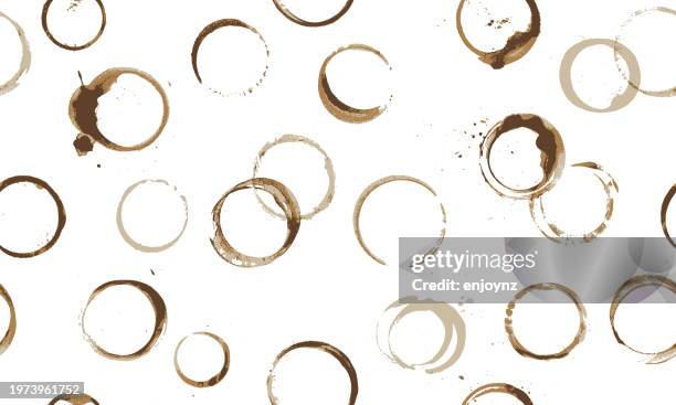 stockillustraties, clipart, cartoons en iconen met coffee cup stain marks - onderzetter