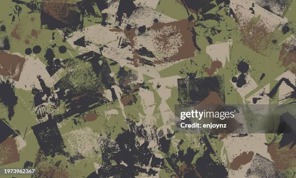 bildbanksillustrationer, clip art samt tecknat material och ikoner med seamless camo grunge textures wallpaper background - brun beskrivande färg