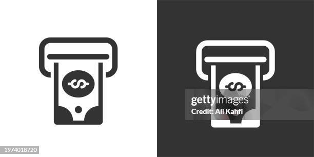 money withdraw icon. solid icon that can be applied anywhere, simple, pixel perfect and modern style. - ransom note stock illustrations