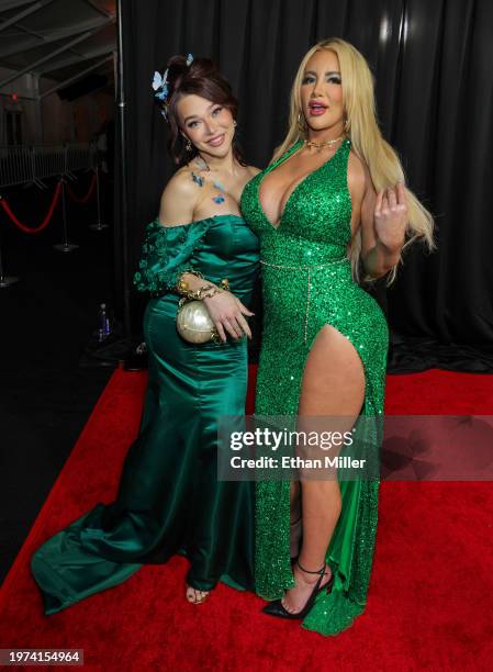 Emma Rose and Nicolette Shea attend the 2024 Adult Video News Awards at Resorts World Las Vegas on January 27, 2024 in Las Vegas, Nevada.