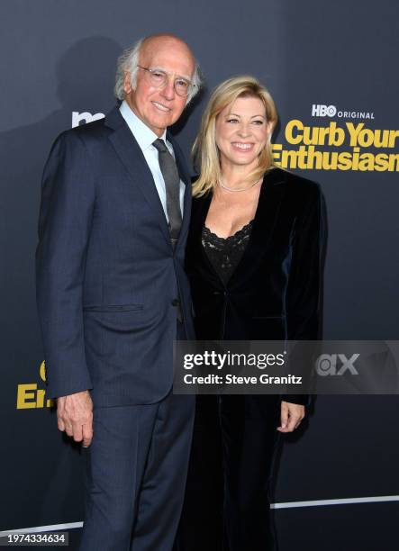 Larry David and Ashley Underwood arrives at the Los Angeles Premiere Of HBO's "Curb Your Enthusiasm" Season 12 at Directors Guild Of America on...