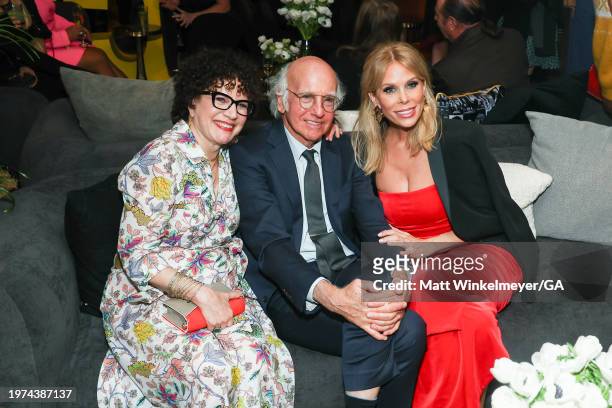 Susie Essman, Larry David and Cheryl Hines attend the after party for the Los Angeles premiere of HBO's "Curb Your Enthusiasm" Season 12 at Sunset...