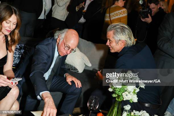Timothy Olyphant and Larry David attend the after party for the Los Angeles premiere of HBO's "Curb Your Enthusiasm" Season 12 at Sunset Tower Hotel...