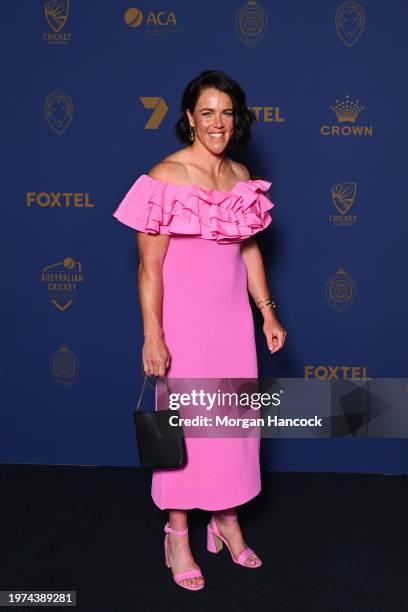 Grace Harris arrives ahead of the 2024 Cricket Australia Awards at Crown Palladium on January 31, 2024 in Melbourne, Australia.