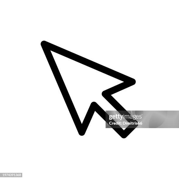 cursor icon with editable stroke - mouse pointer stock illustrations