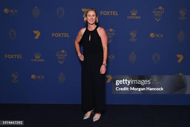 Beth Mooney arrives ahead of the 2024 Cricket Australia Awards at Crown Palladium on January 31, 2024 in Melbourne, Australia.