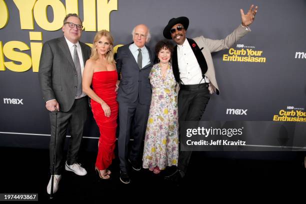 Jeff Garlin, Cheryl Hines, Larry David, Susie Essman, and J.B. Smoove attend the Curb Your Enthusiasm Season 12 premiere at DGA Theater Complex on...