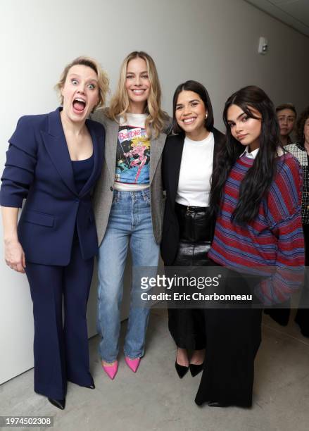Kate McKinnon, Margot Robbie, America Ferrera and Ariana Greenblatt seen at Warner Bros.' "Barbie" Los Angeles Special Screening at the Academy...