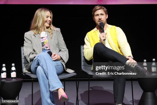 Margot Robbie and Ryan Gosling seen at Warner Bros.' "Barbie" Los Angeles Special Screening at the Academy Museum on January 30, 2024 in Los Angeles,...