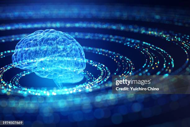 ai brain and vortex data - medical devise stock pictures, royalty-free photos & images