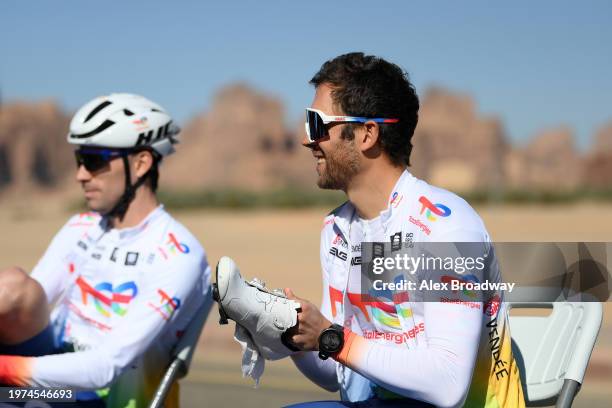 Winter Park, SAUDI ARABIA Julien Simon of France and Team TotalEnergies prior to the 4th AlUla Tour 2024, Stage 2 a 199.1km stage from AlUla Winter...