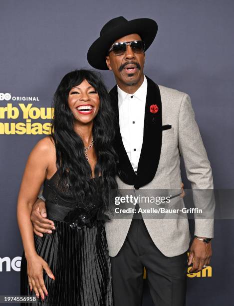 Shahidah Omar and J.B. Smoove attend the Los Angeles Premiere of HBO's "Curb Your Enthusiasm" Season 12 at Directors Guild Of America on January 30,...