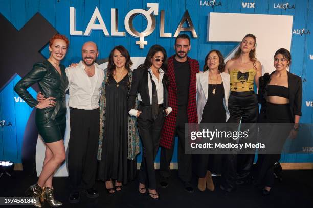 Majo Pérez, Alfonso Borbolla, Carmen Madrid, Bárbara de Regil, Diego Amozurrutia, Lumi Cavazos, Pamela Almanza and Epy Velez pose for a photo during...