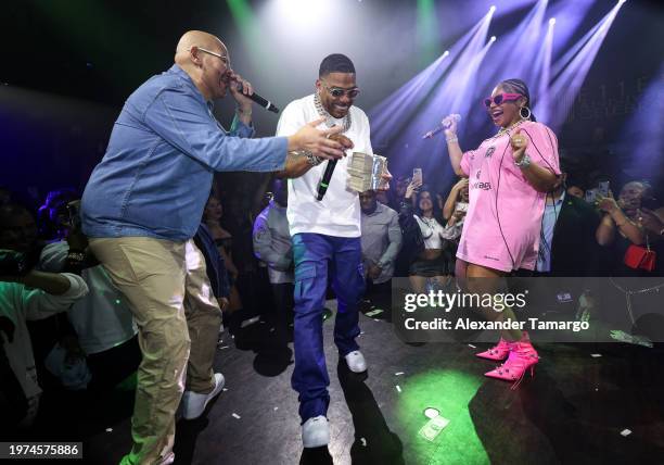 Fat Joe, Nelly and Ashanti perform at E11EVEN Miami during the 10th Anniversary of E11EVEN celebration on February 2, 2024 in Miami, Florida.